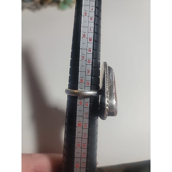 Native AMERICAN AGATE HIPPIE TRIANGLE BIKER RING! - Picture 11 of 16